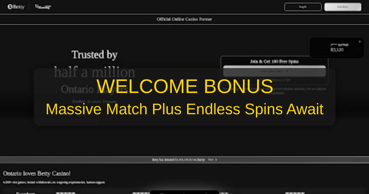 Betty Casino welcome bonus