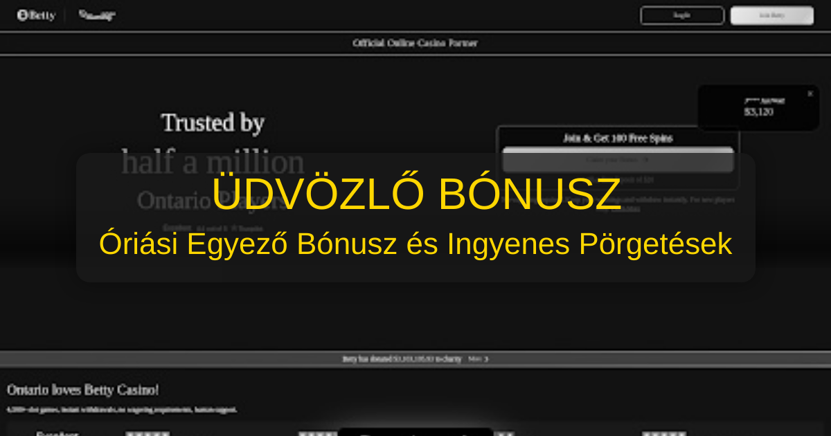 Betty Casino welcome bonus